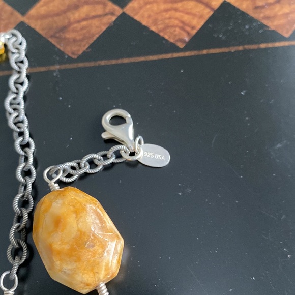 Silver 925 stamped All natural stones. Turquoise, amber, perhaps agate🤷‍♀️ - Picture 5 of 6